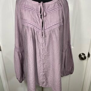 Laura Ashley Lavender  Women's Top Tunic Size 1X CB-BB